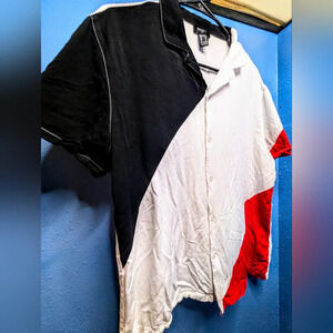 Forever 21 men's M colorblock short sleeve button down shirt